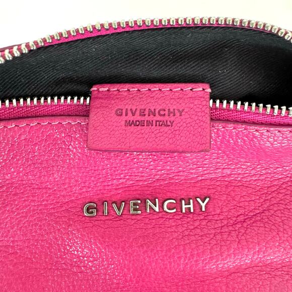 Givenchy Pandora Leather Wristlet Sugar Goatskin Fuchsia Hot Pink - Picture 11 of 15